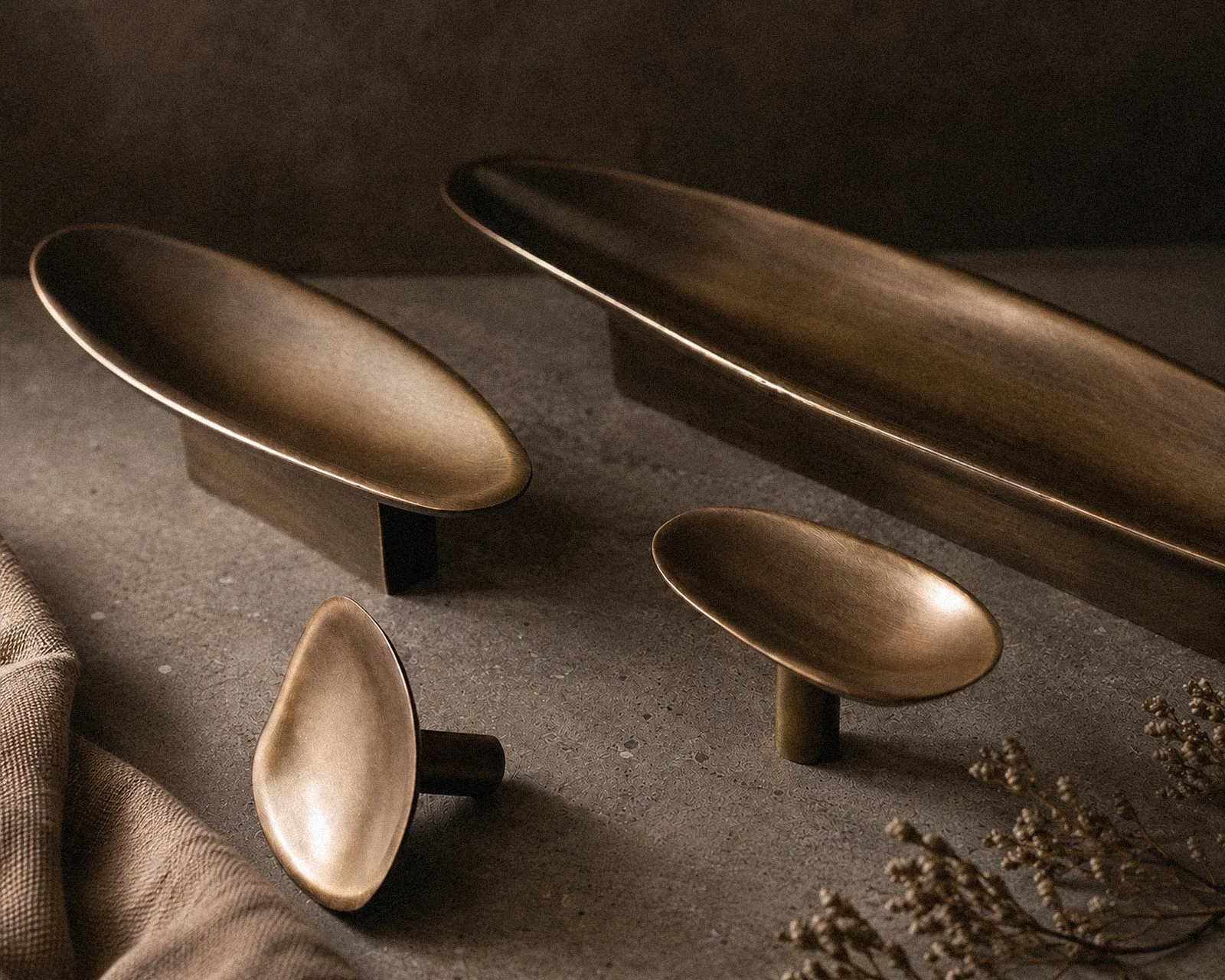 Cast solid-brass handles